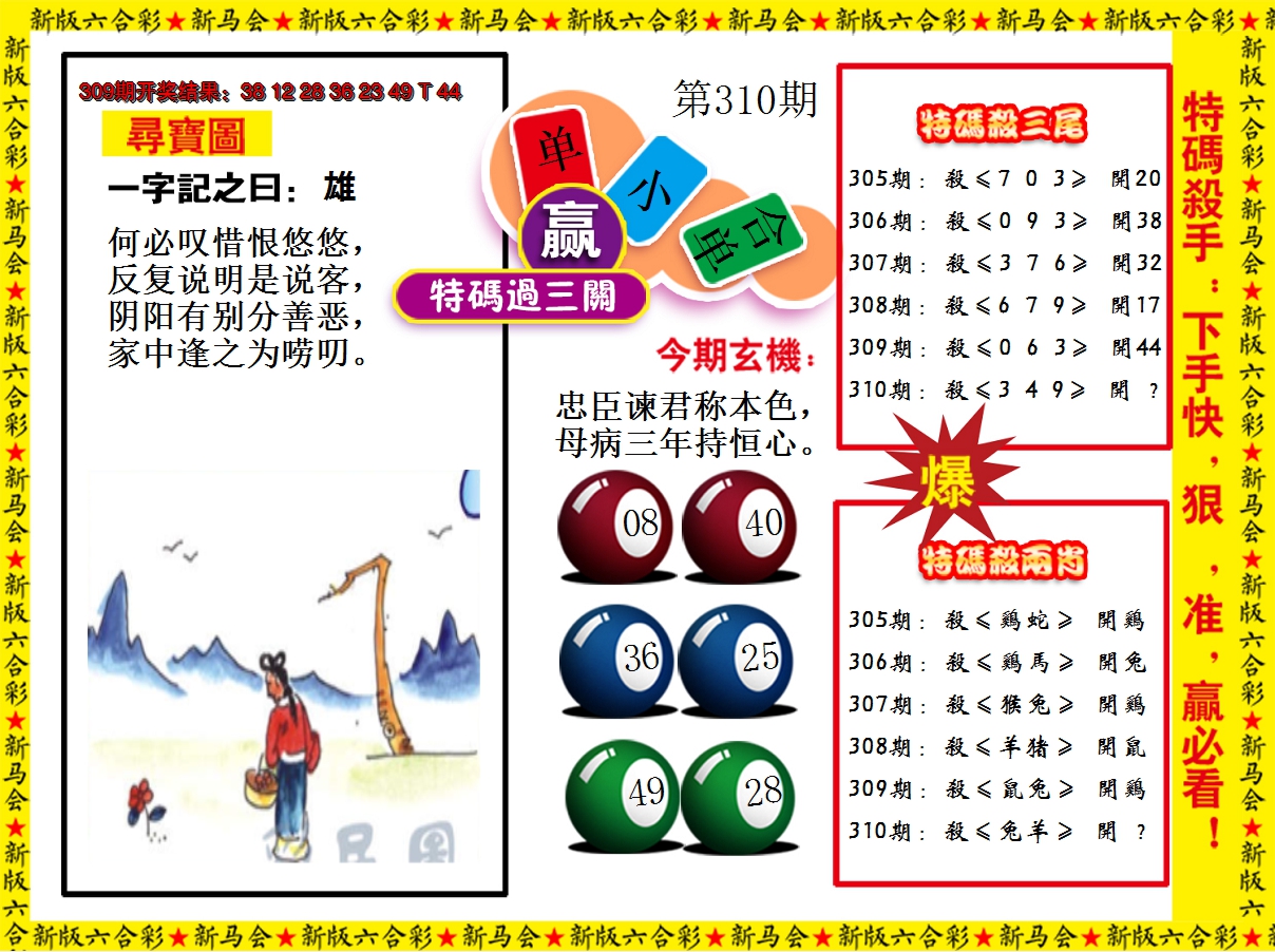2024310期特码过三关