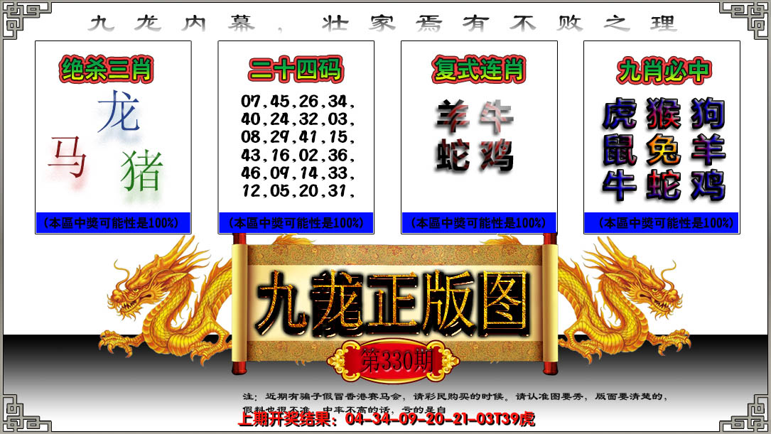 2024330期九龙正版图