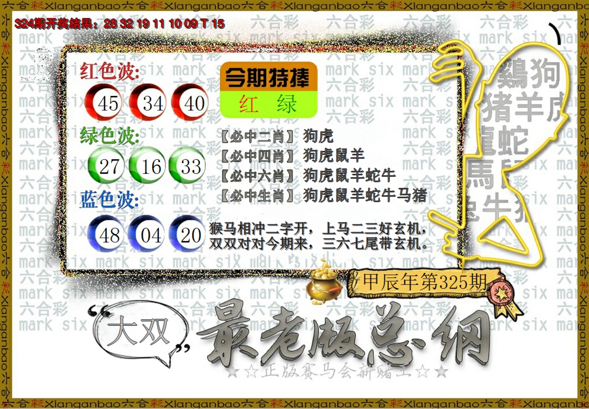 2024325期最老版总纲