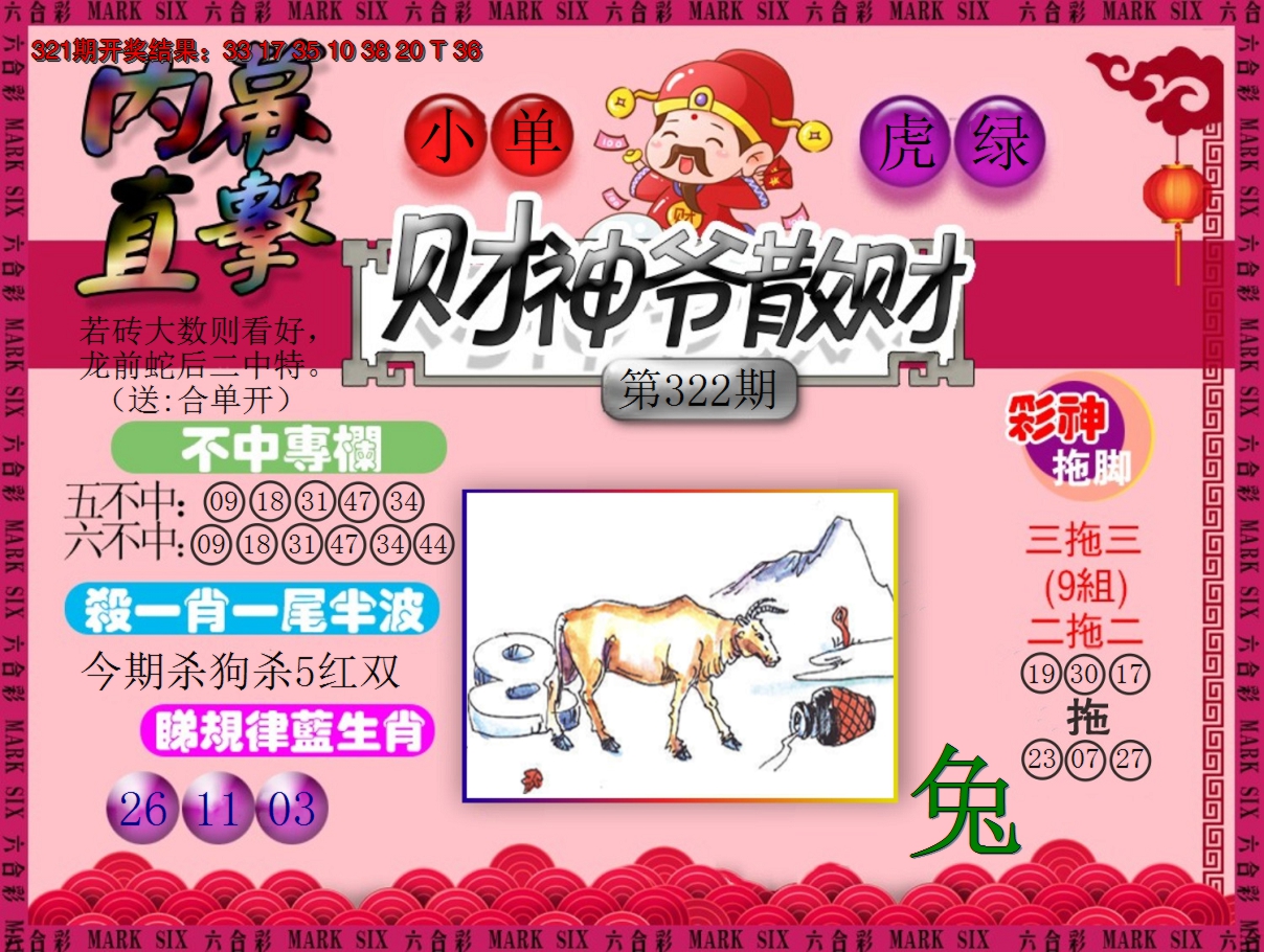2024322期财神爷散财