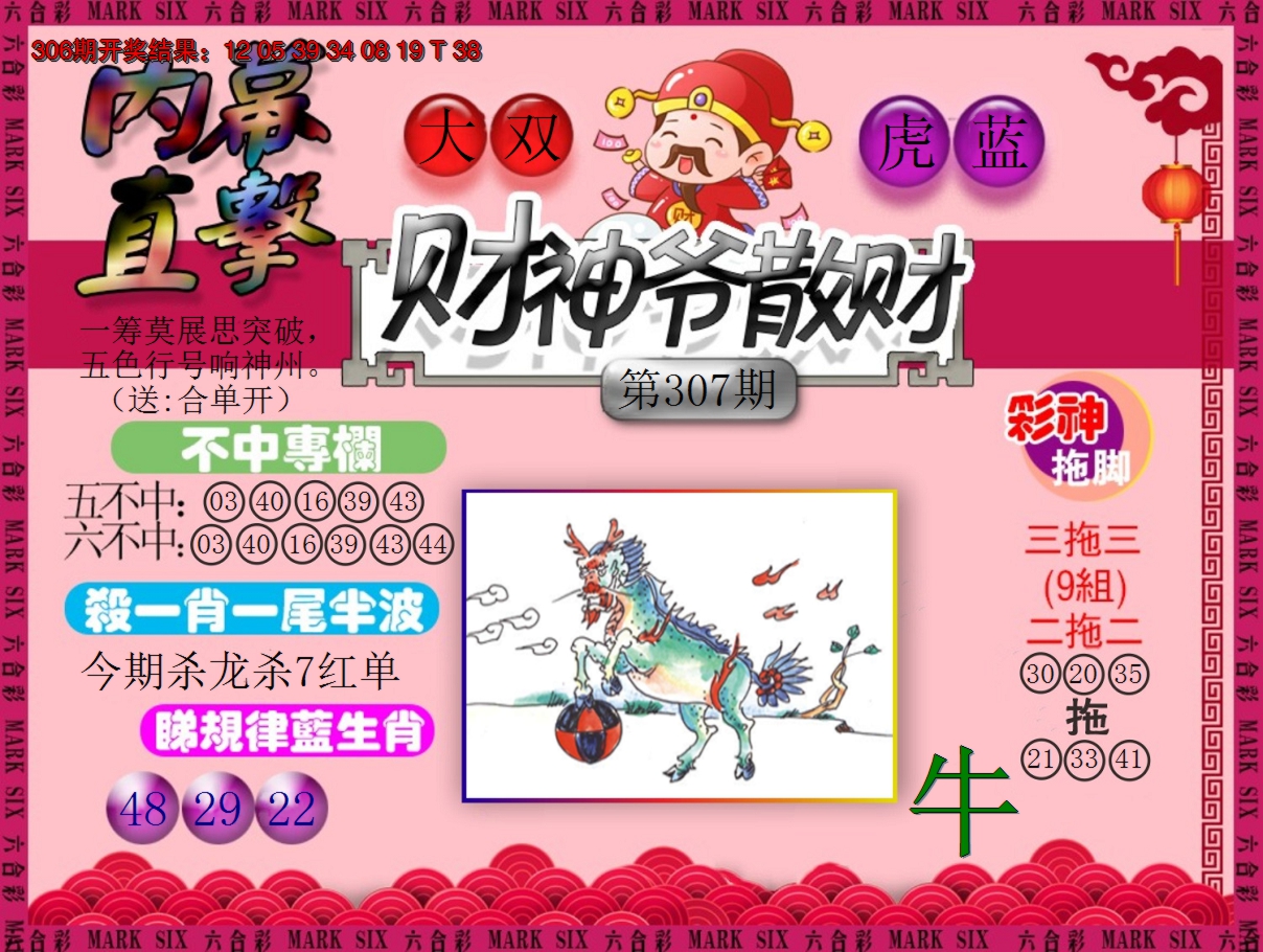2024307期财神爷散财