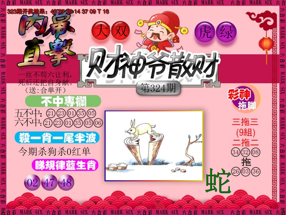 2024324期财神爷散财