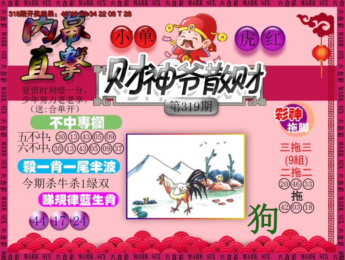 2024319期财神爷散财