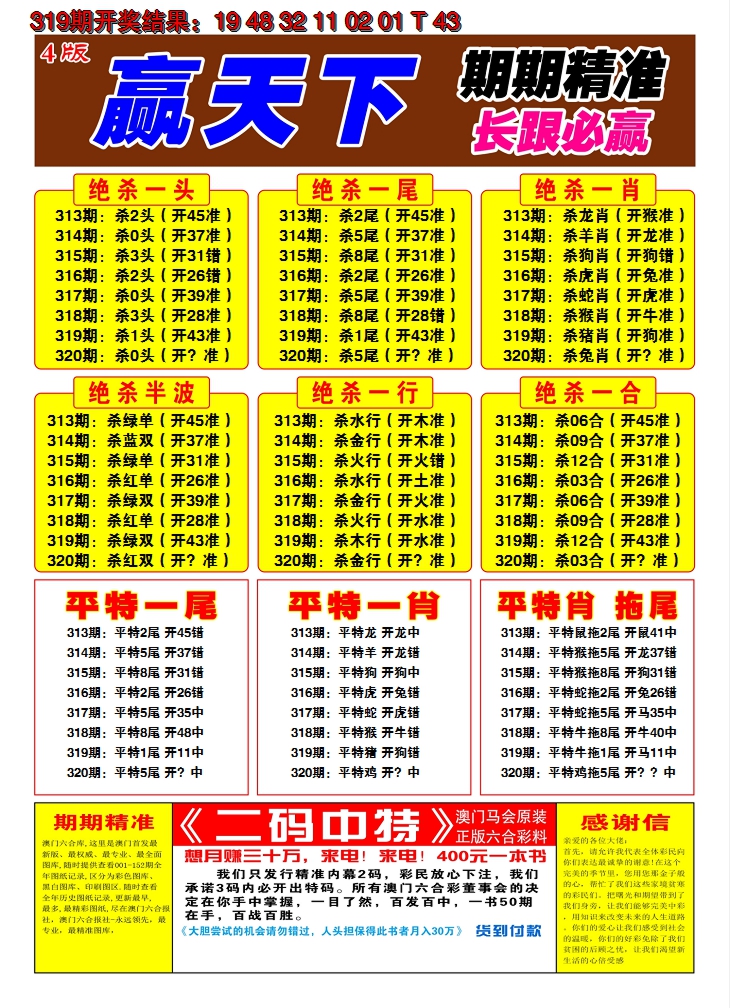 2024320期澳门赢天下C