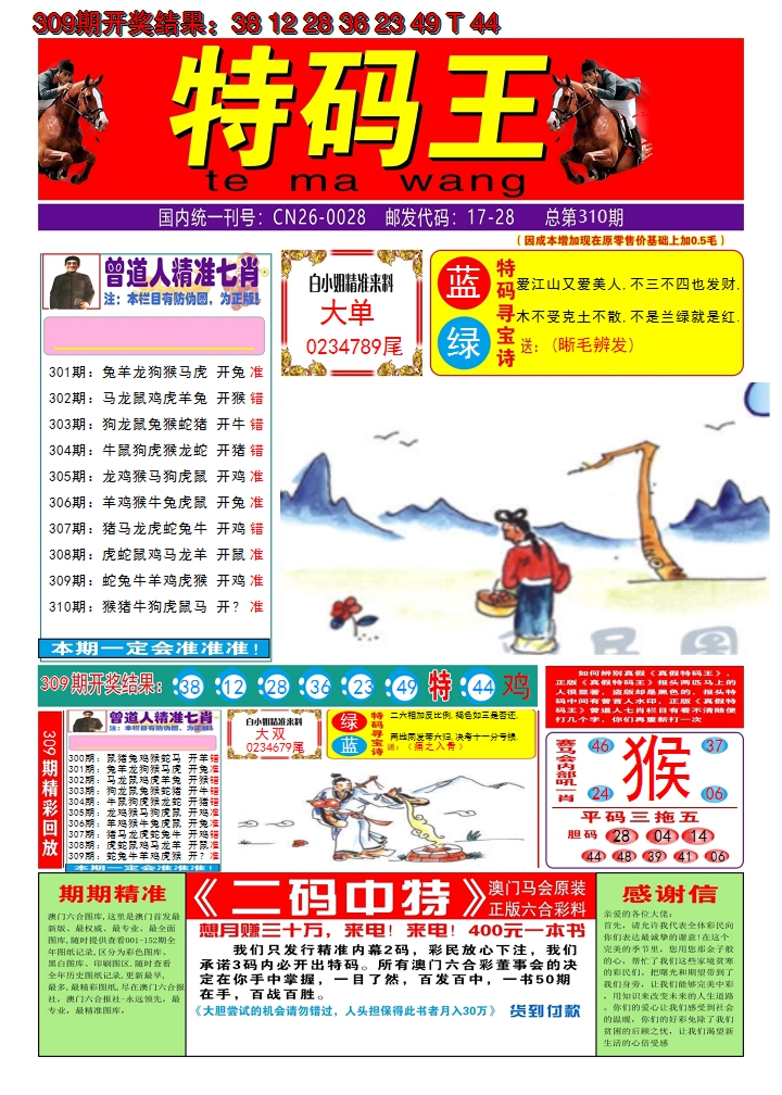 2024310期澳门特码王A