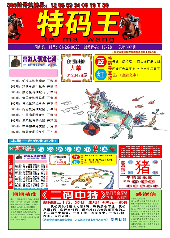 2024307期澳门特码王A