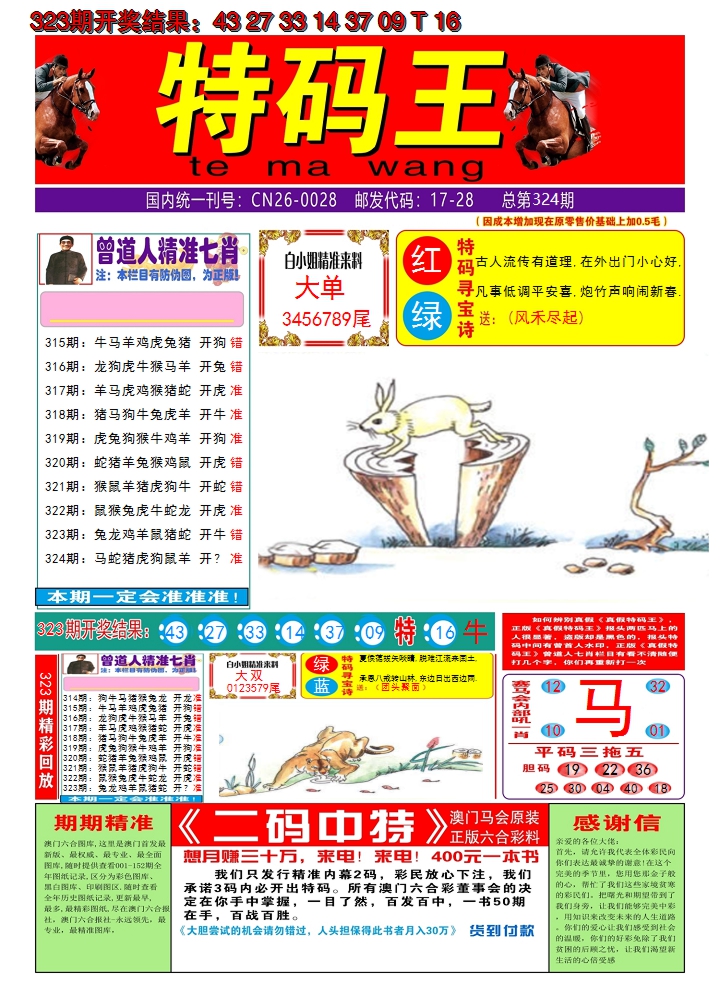 2024324期澳门特码王A