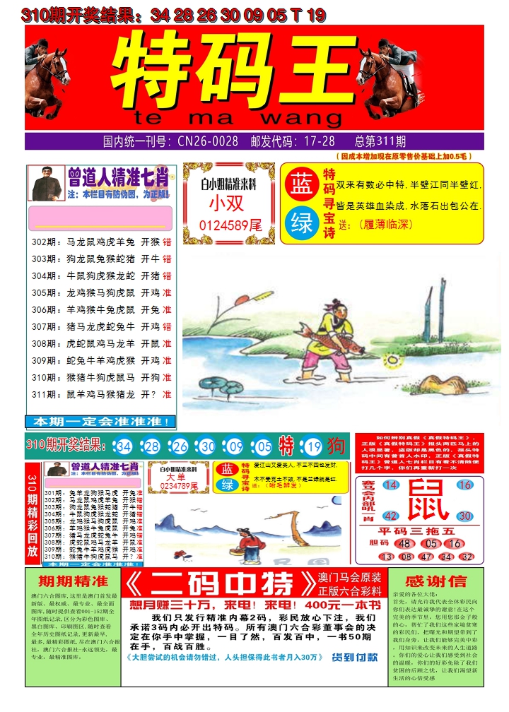 2024311期澳门特码王A