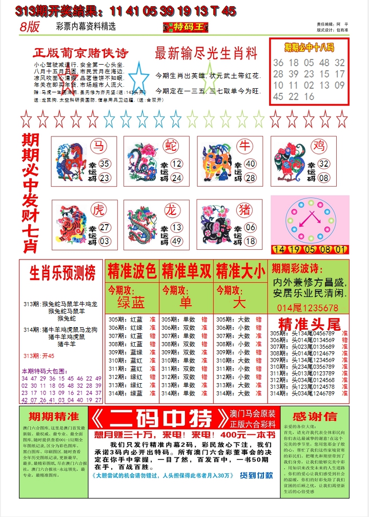 2024314期澳门特码王B