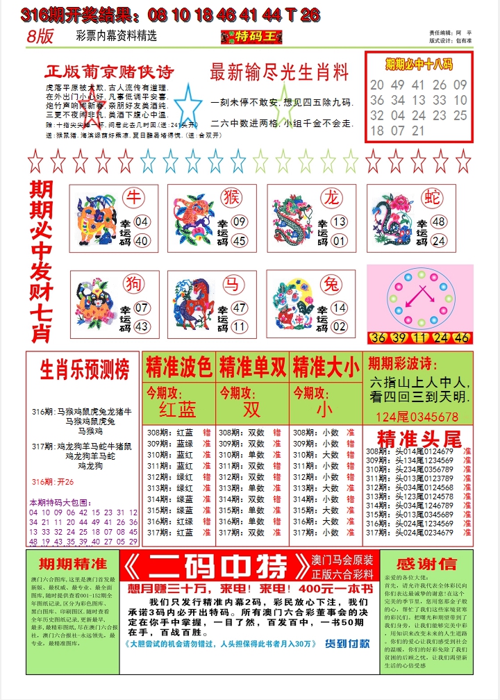 2024317期澳门特码王B