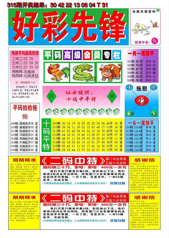 2024316期好彩先锋D
