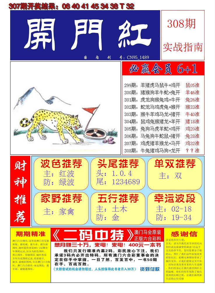 2024308期澳门开门红A