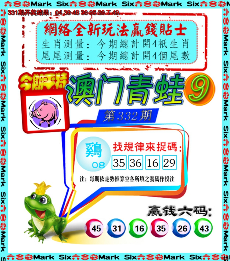 2024332期青蛙系列9