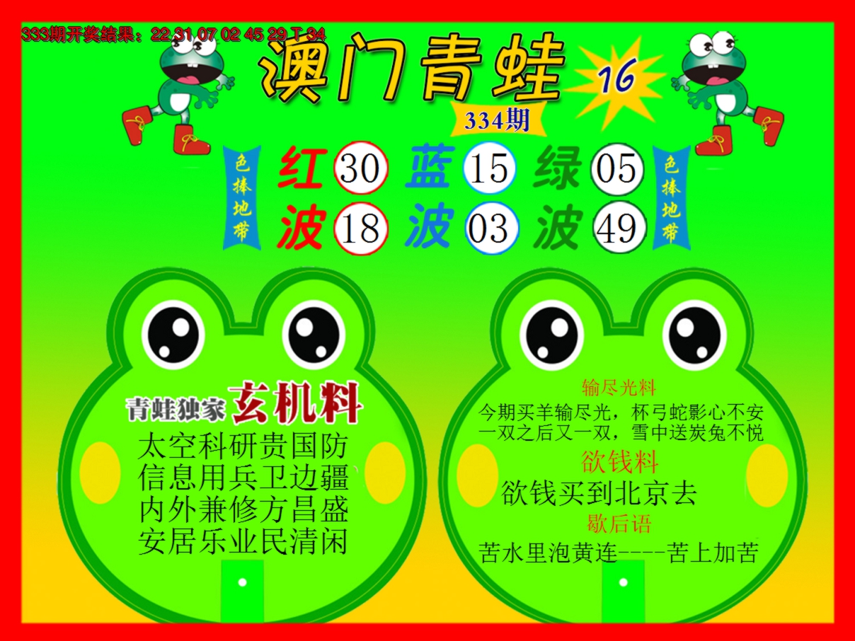 2024334期青蛙系列16
