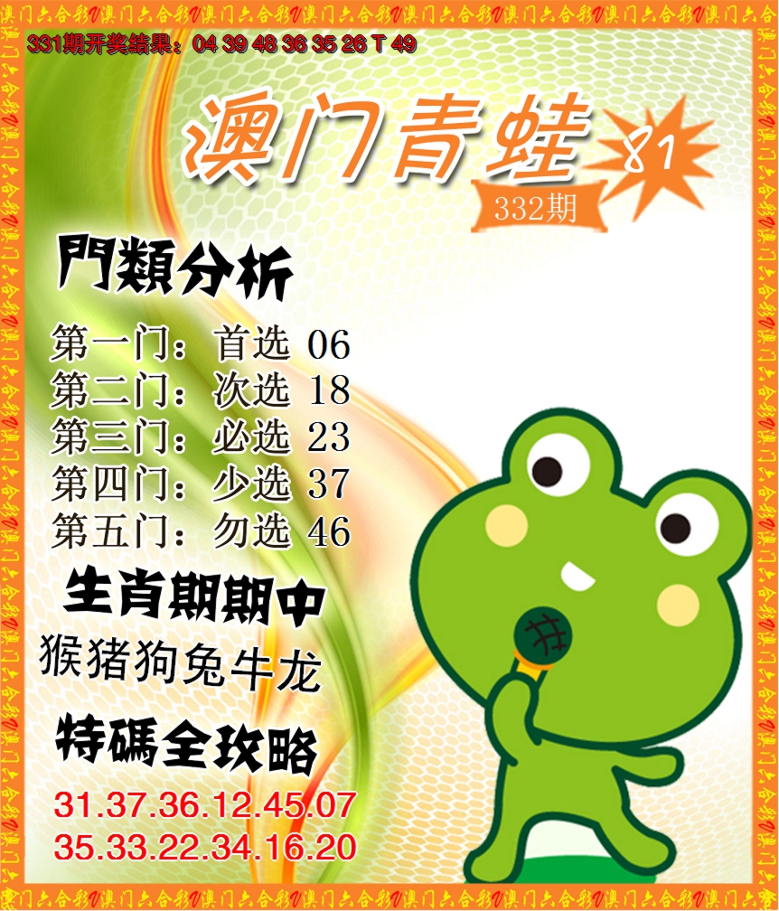 2024332期青蛙系列81
