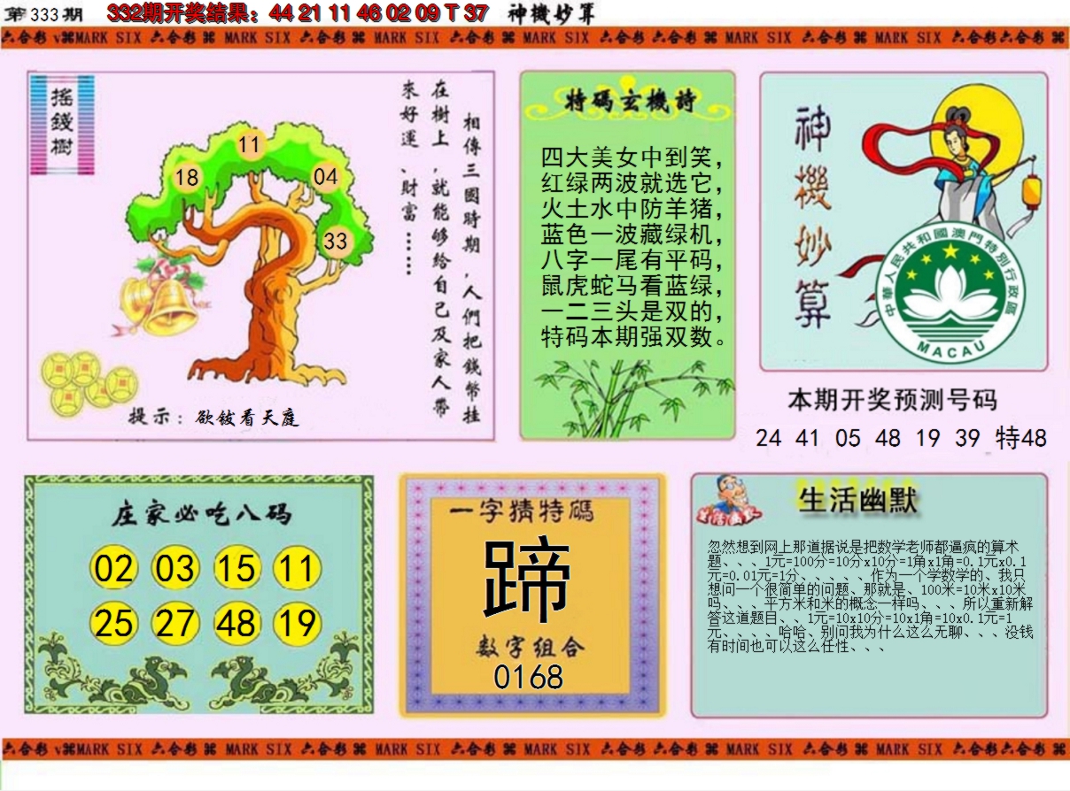 2024333期神机妙算