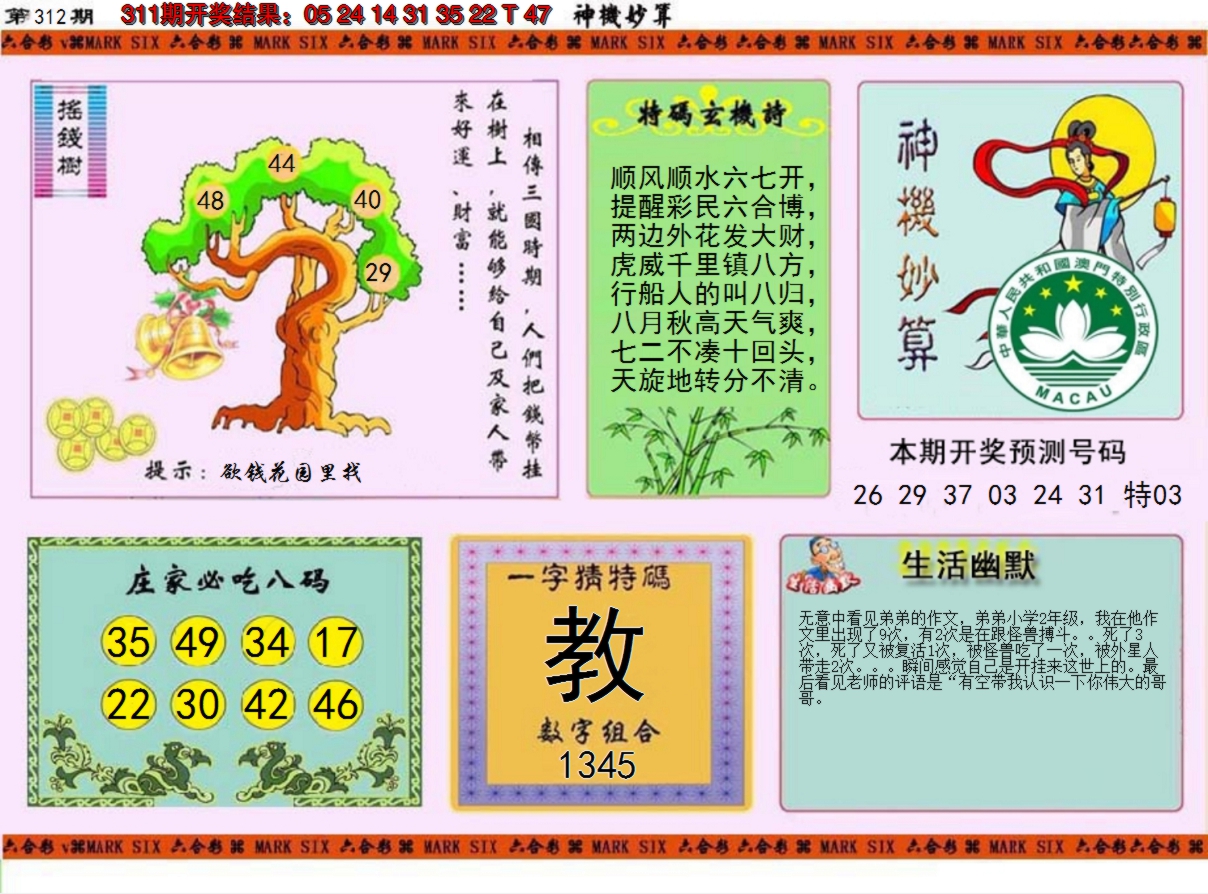 2024312期神机妙算