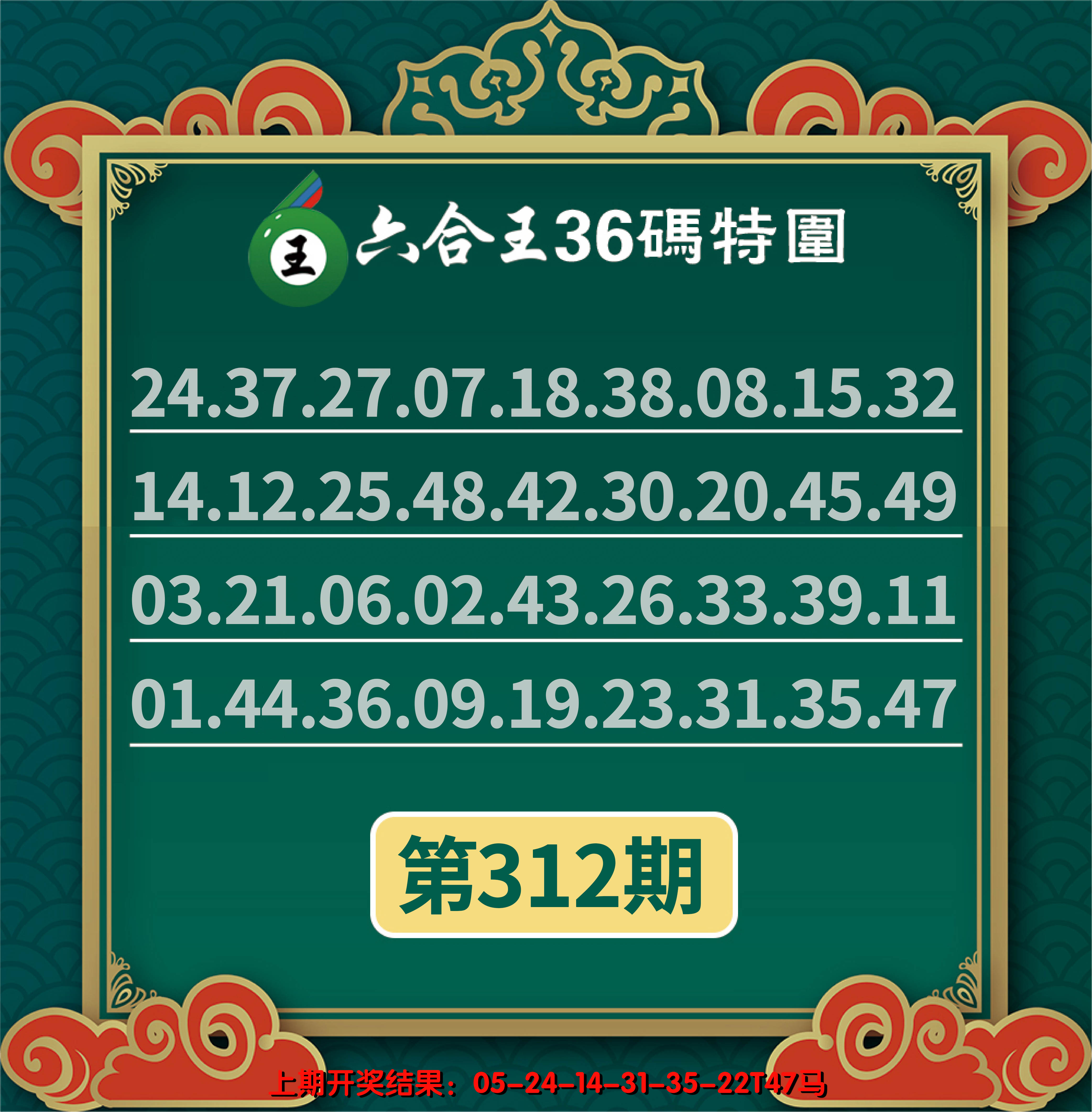 2024312期六合王三十六码特围