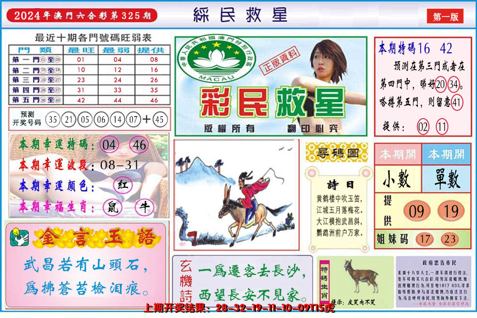 2024325期澳门彩民救星