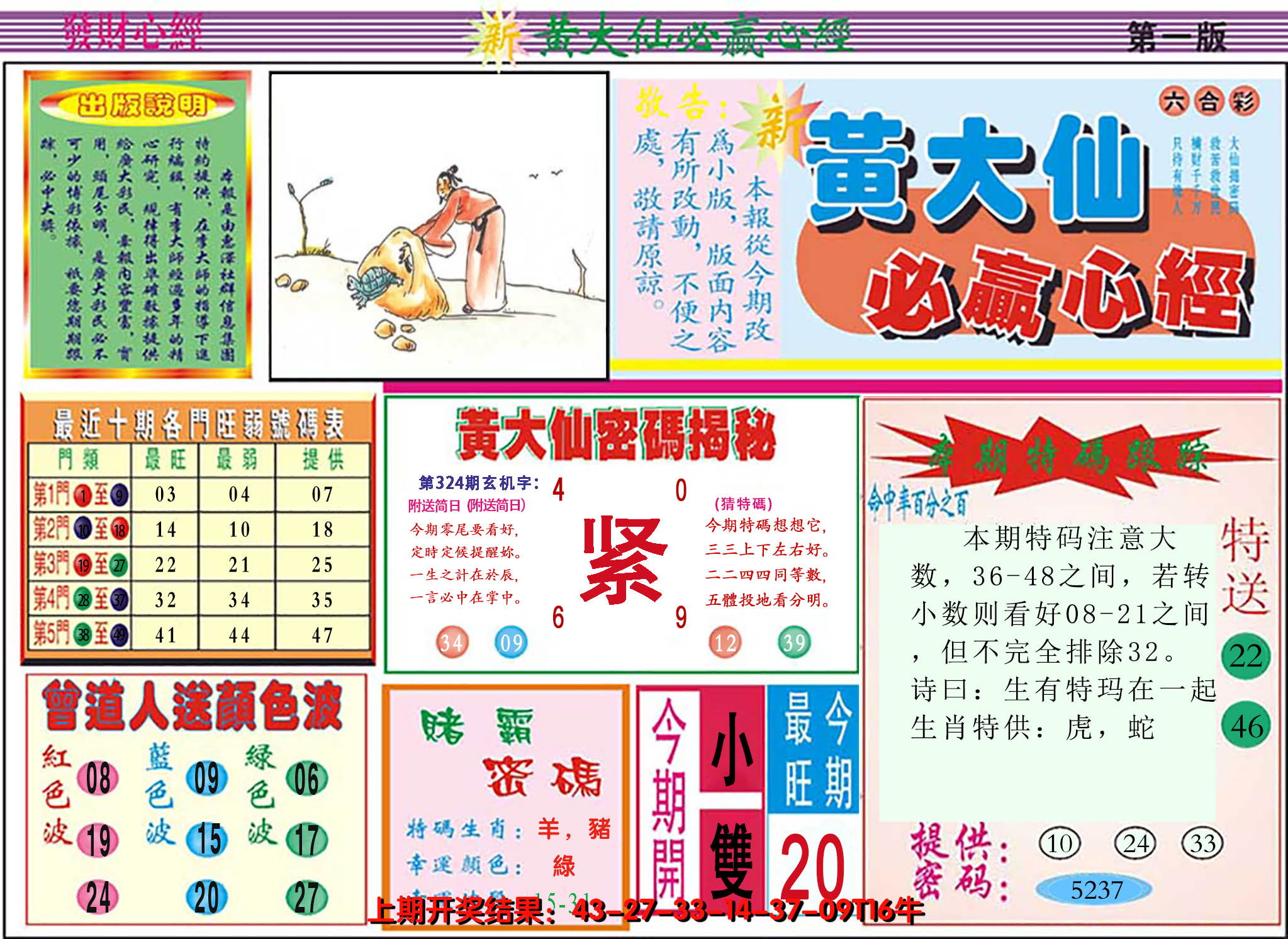 2024324期澳门黄大仙必赢心经