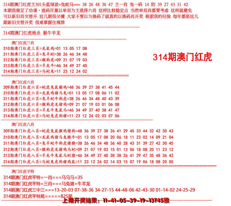 2024314期红虎图