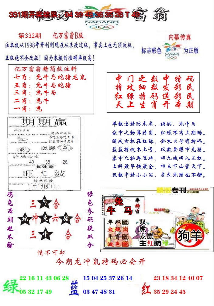 2024332期亿万富翁B