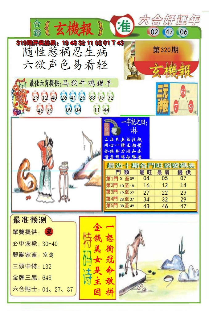 2024320期九龍玄机报(推荐)