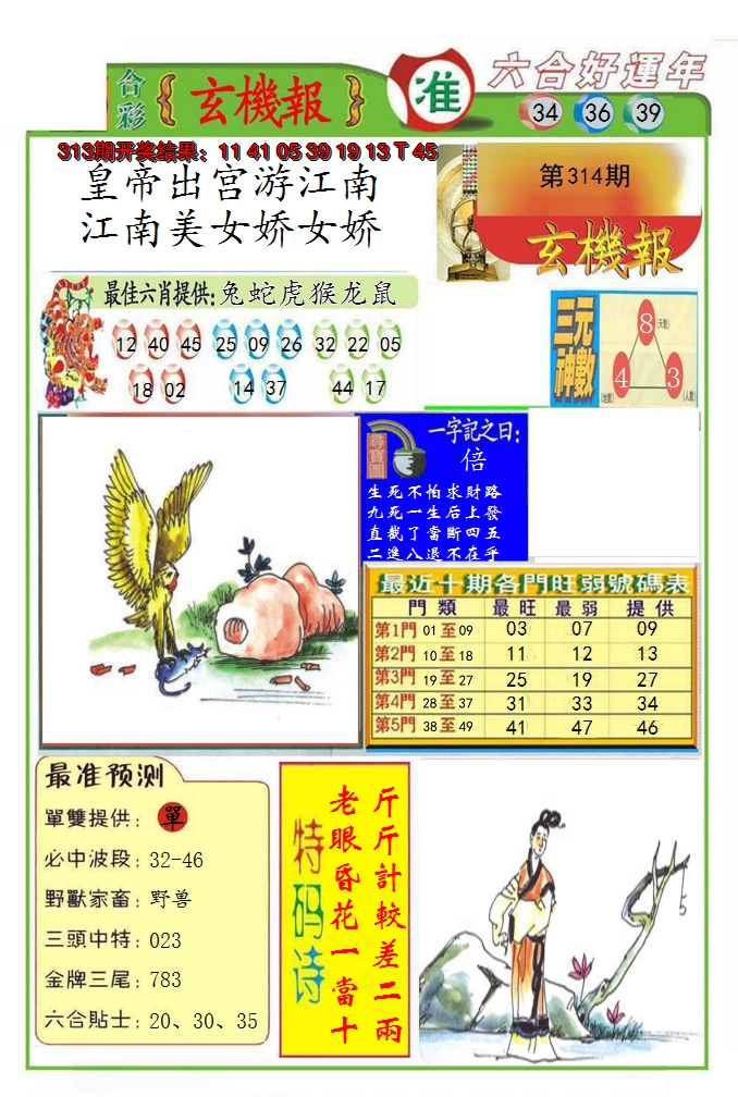 2024314期九龍玄机报(推荐)