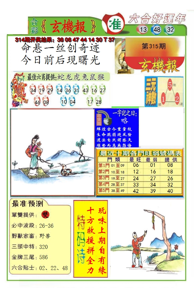 2024315期九龍玄机报(推荐)