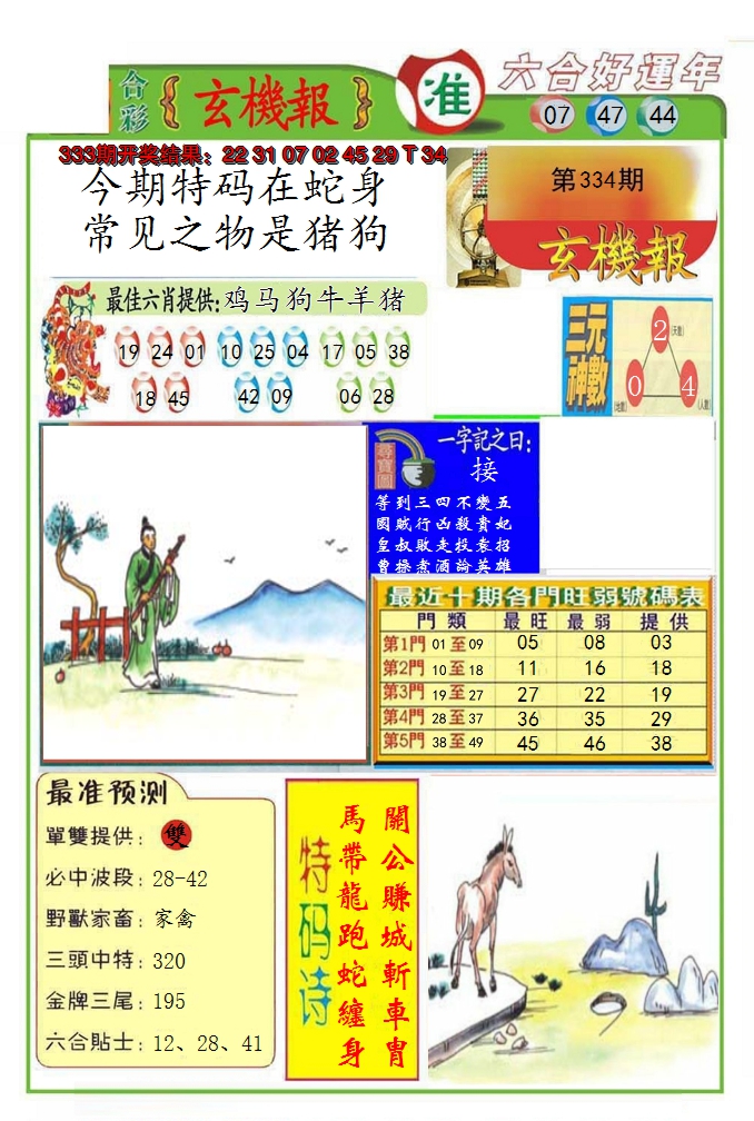 2024334期九龍玄机报(推荐)
