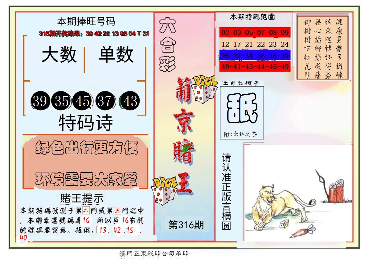 2024316期葡京赌王彩
