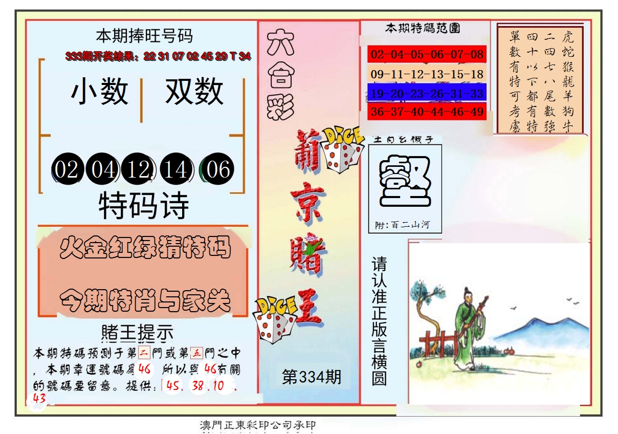 2024334期葡京赌王彩