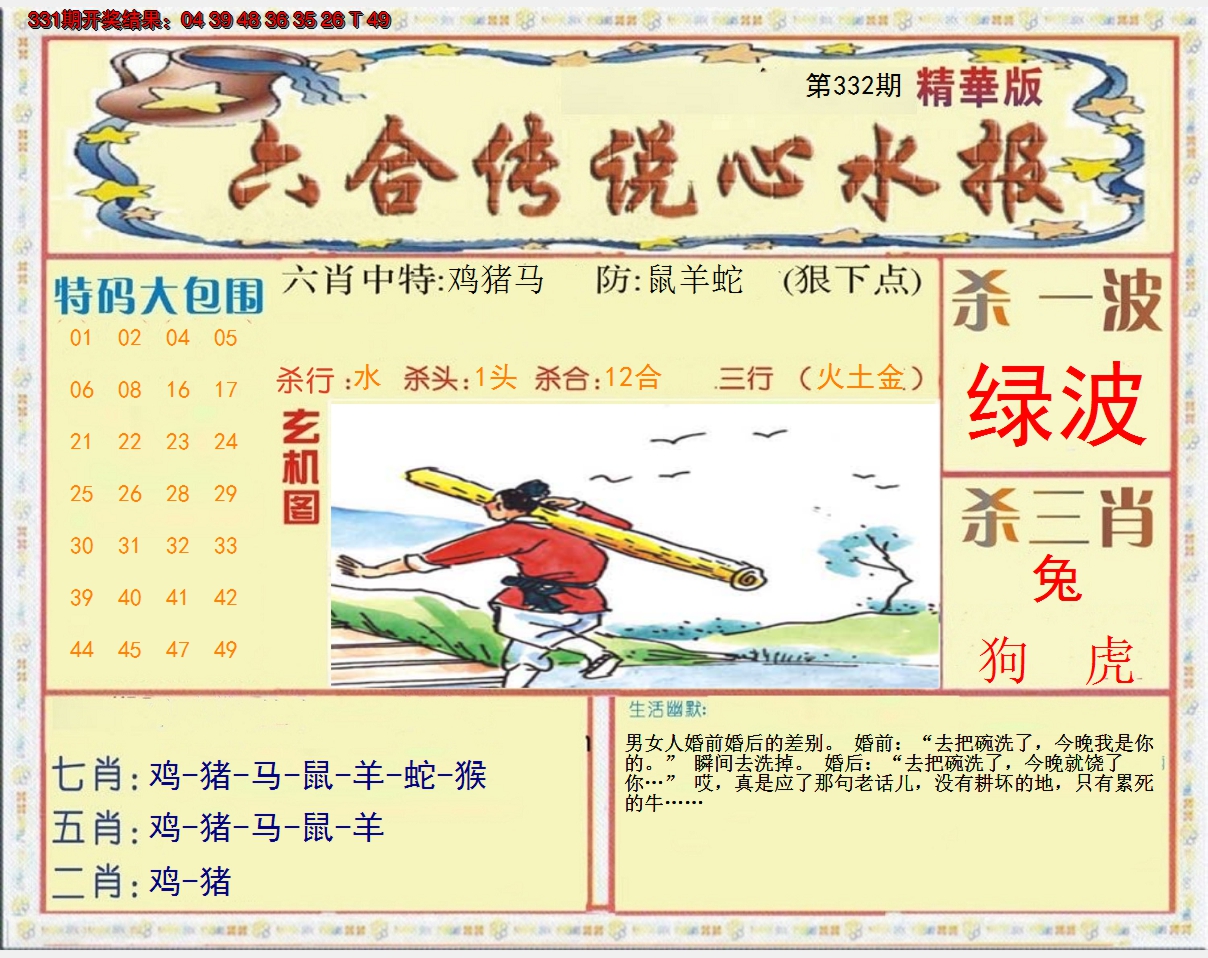 2024332期六合传说(心水版)
