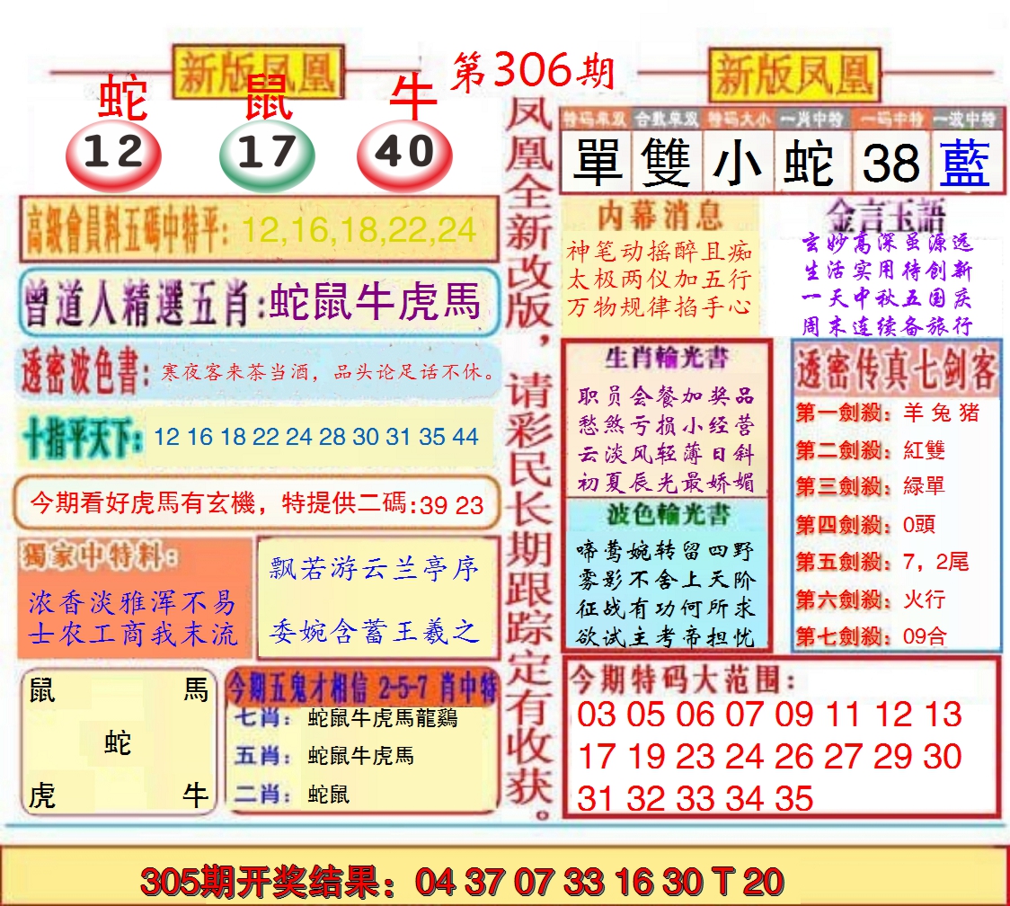 2024306期另二代凤凰报