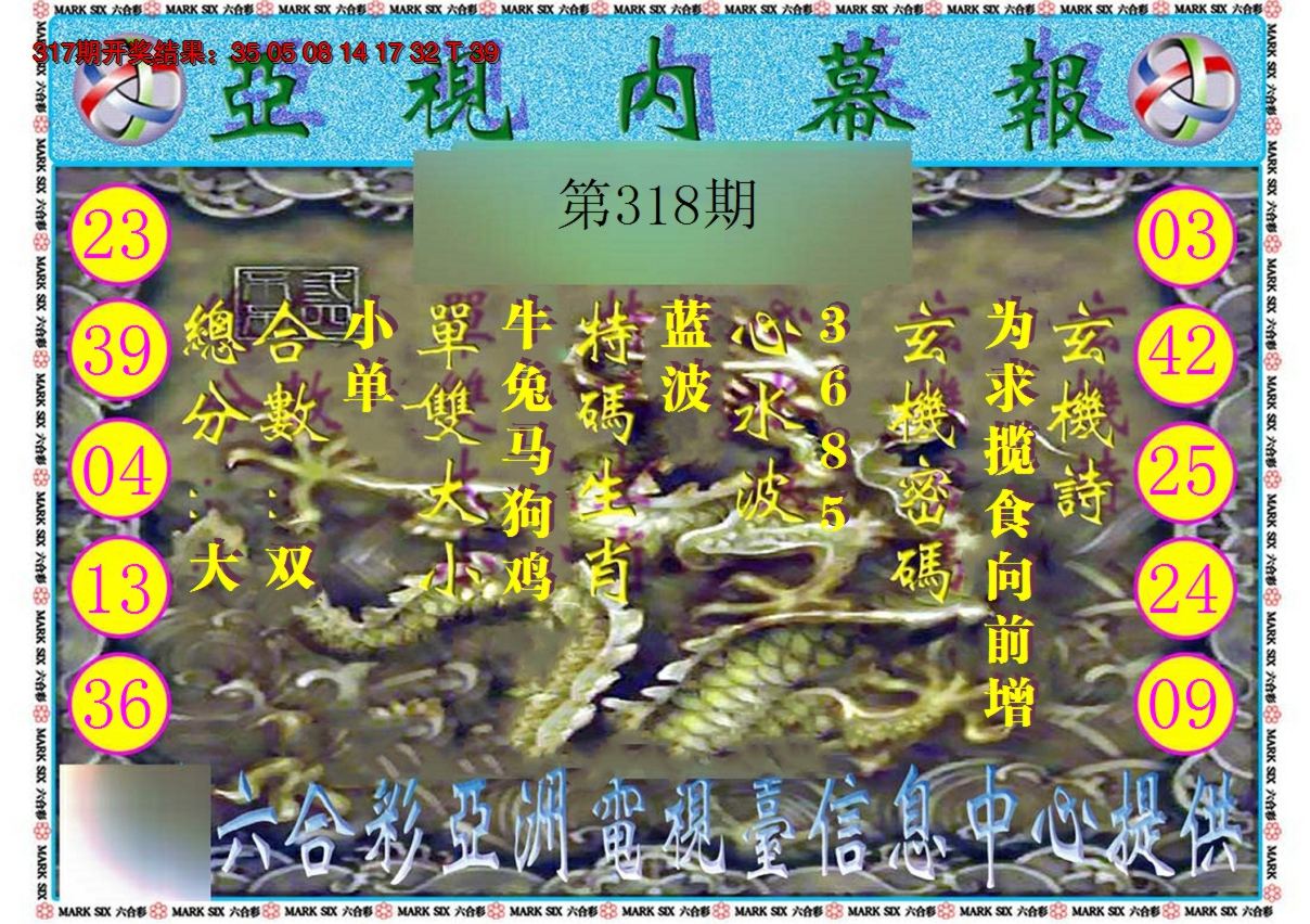 2024318期亚视内幕报