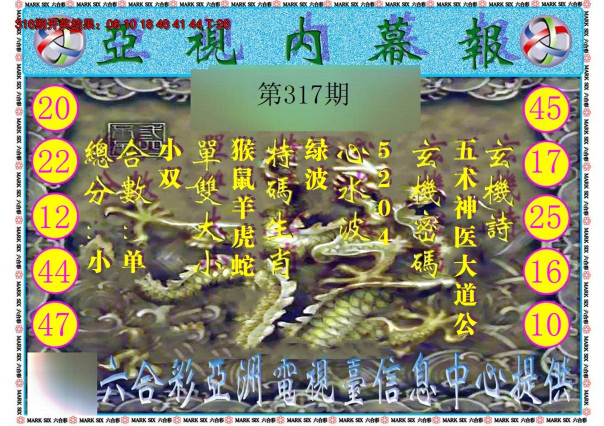 2024317期亚视内幕报