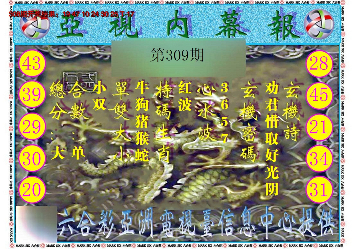 2024309期亚视内幕报