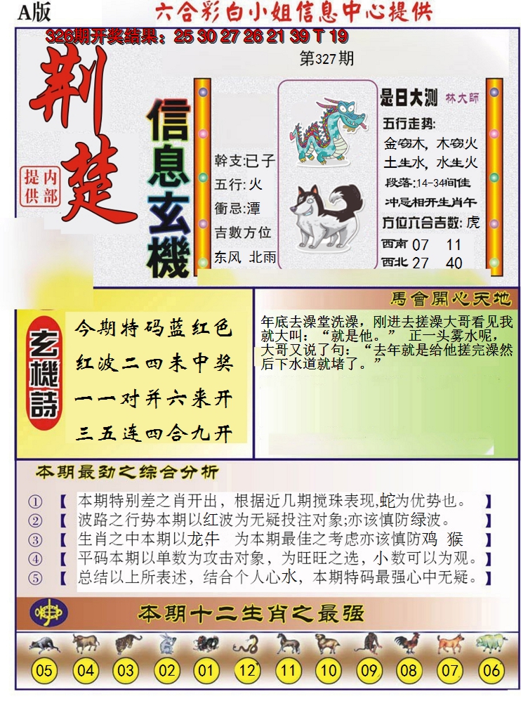 2024327期荆楚信息玄机A