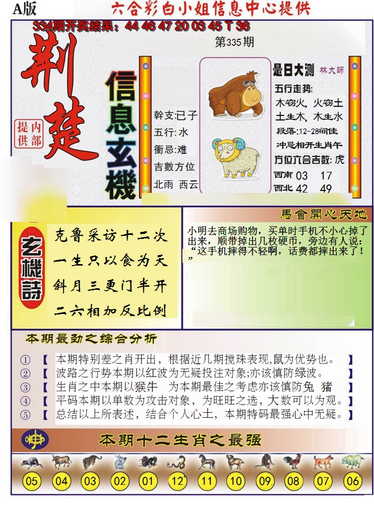 2024335期荆楚信息玄机A