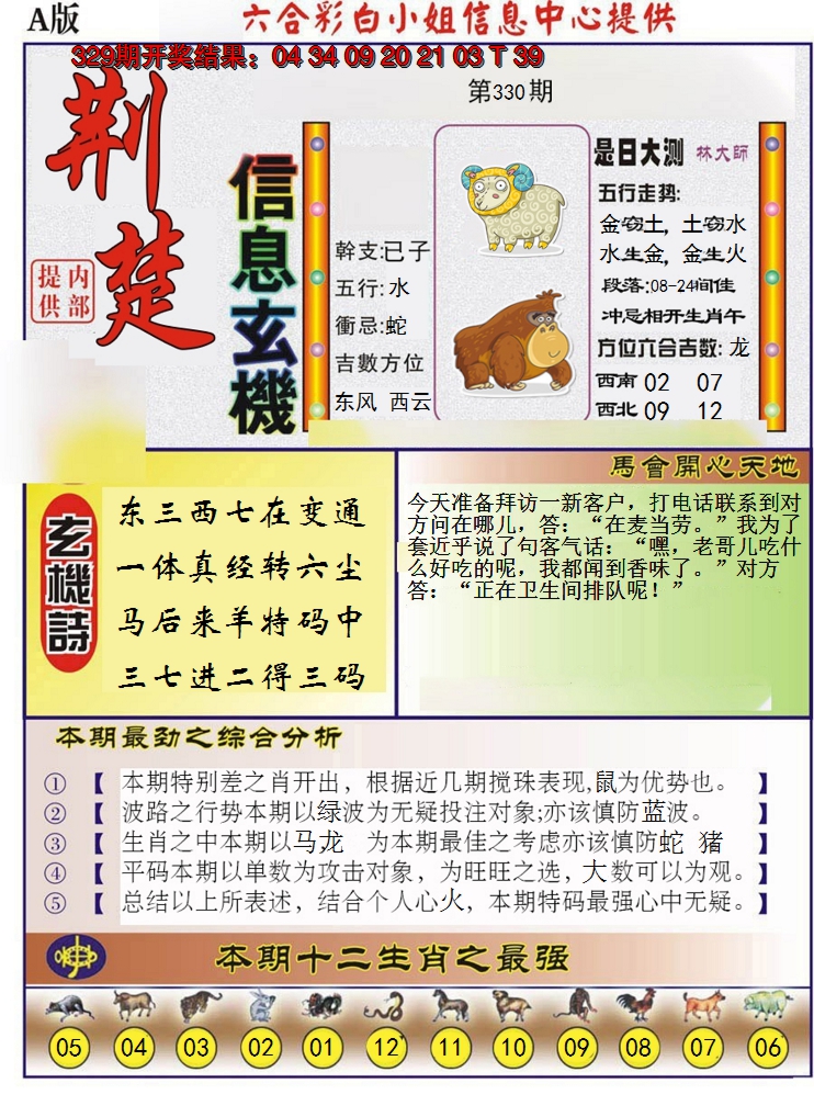 2024330期荆楚信息玄机A
