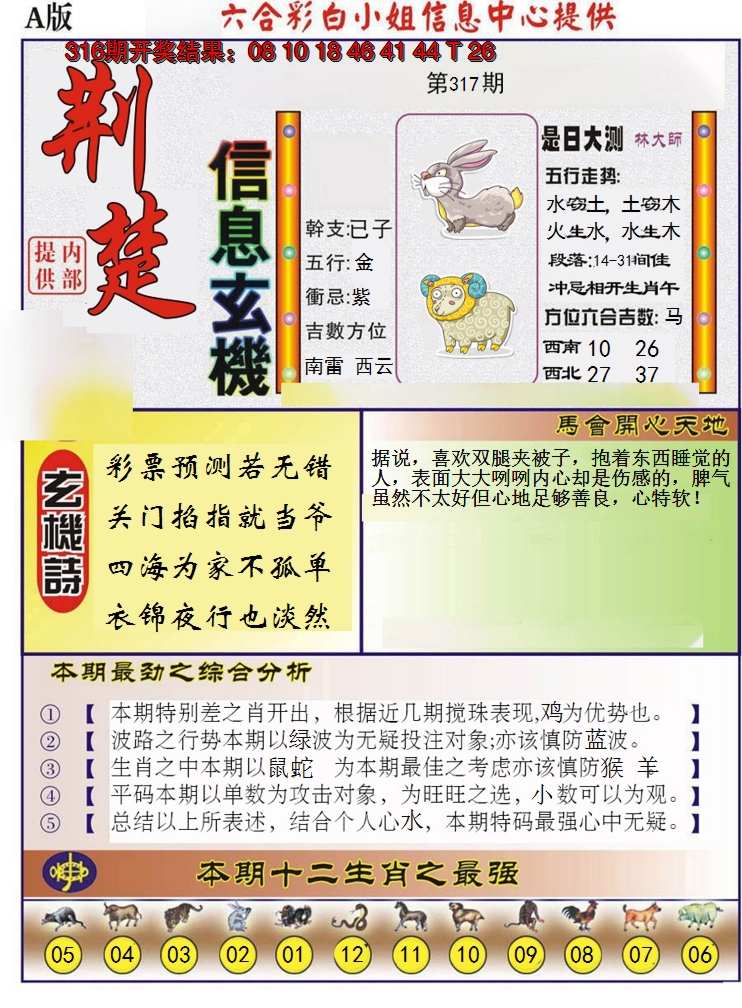 2024317期荆楚信息玄机A