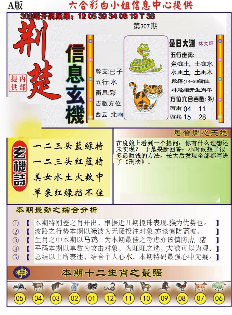 2024307期荆楚信息玄机A