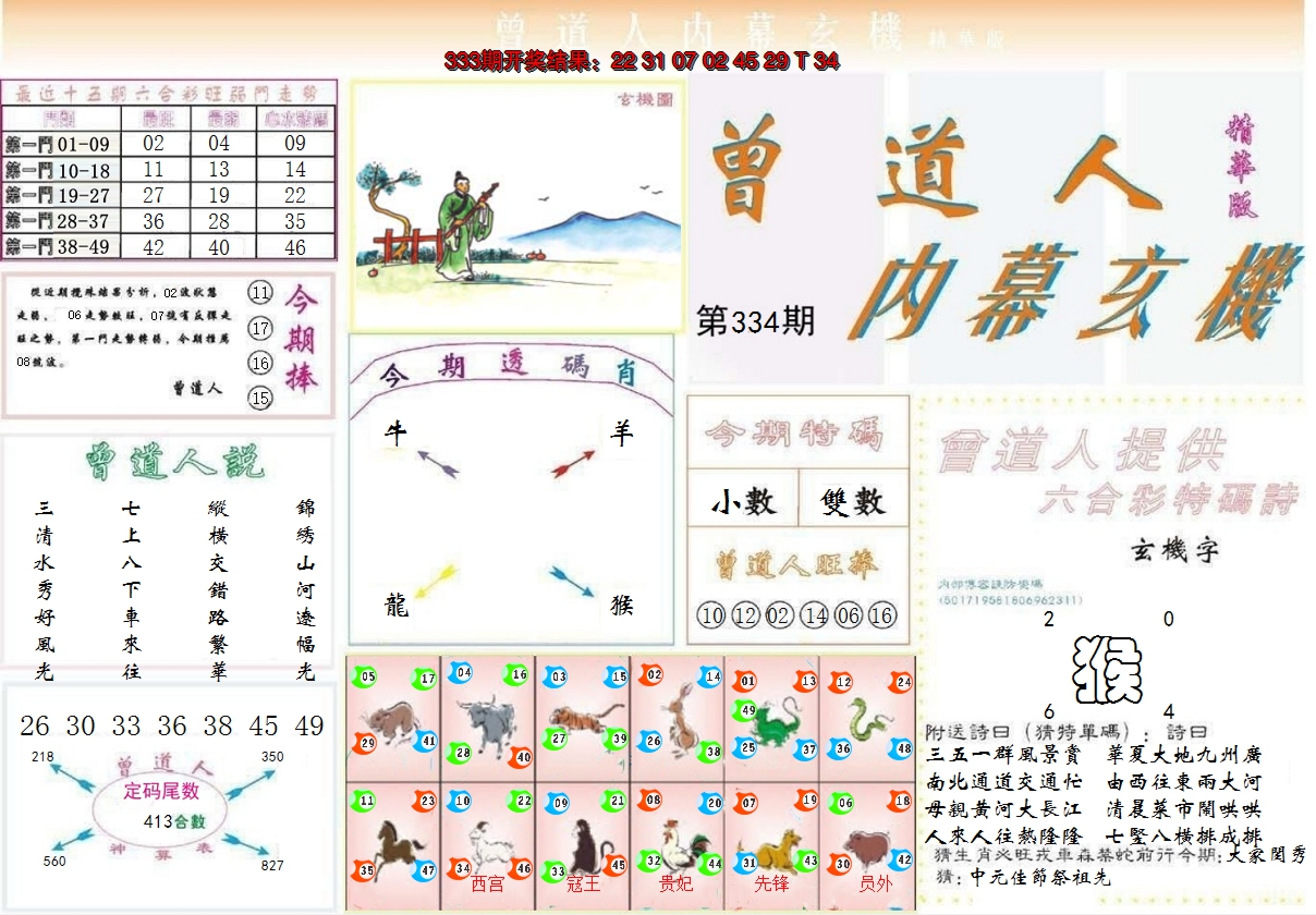 2024334期曾道人内幕精华版