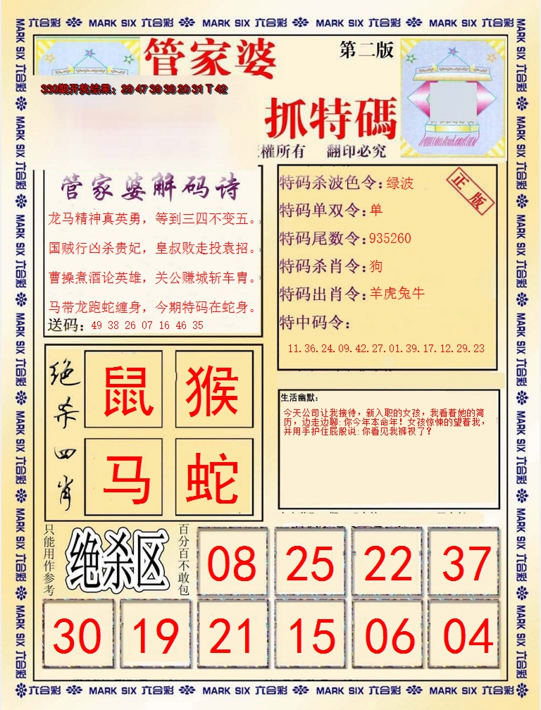 2024331期管家婆抓特码B