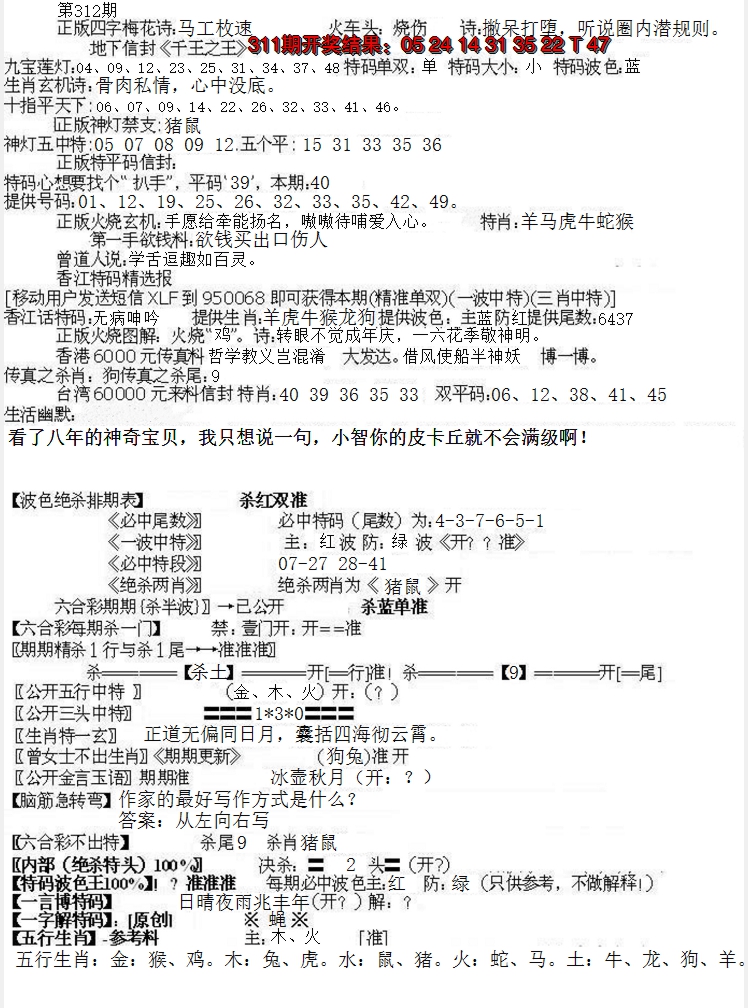 2024312期先锋总刚B