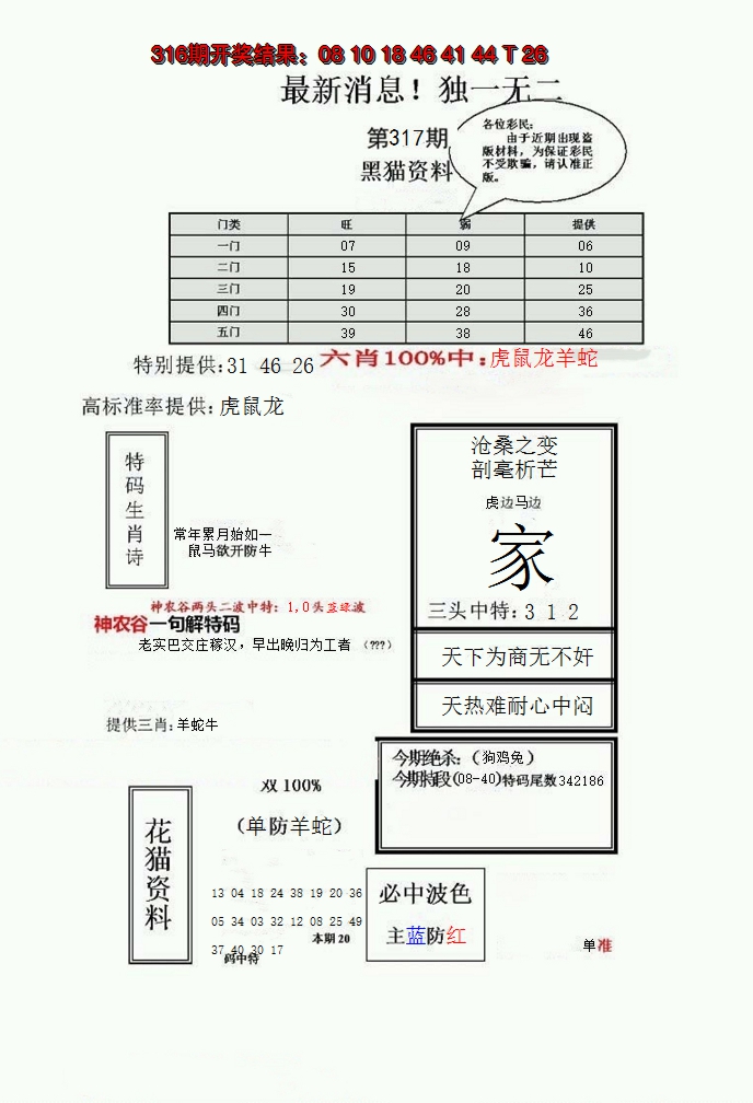 2024317期独一无二(正)