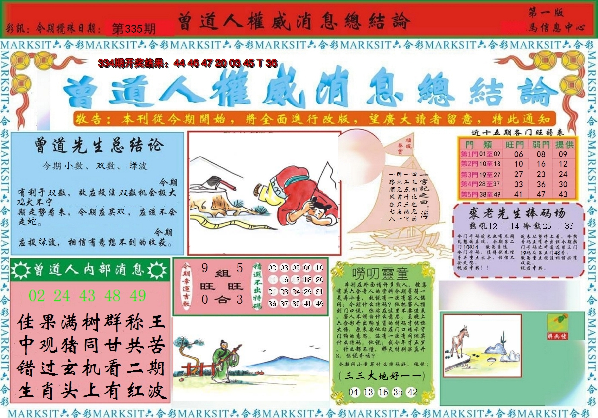 2024335期曾道人权威消息A