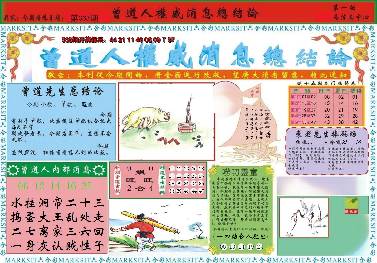 2024333期曾道人权威消息A