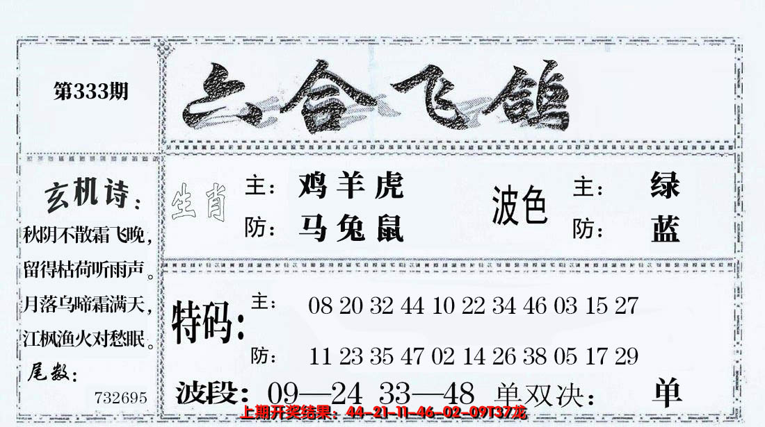 2024333期六合飞鸽