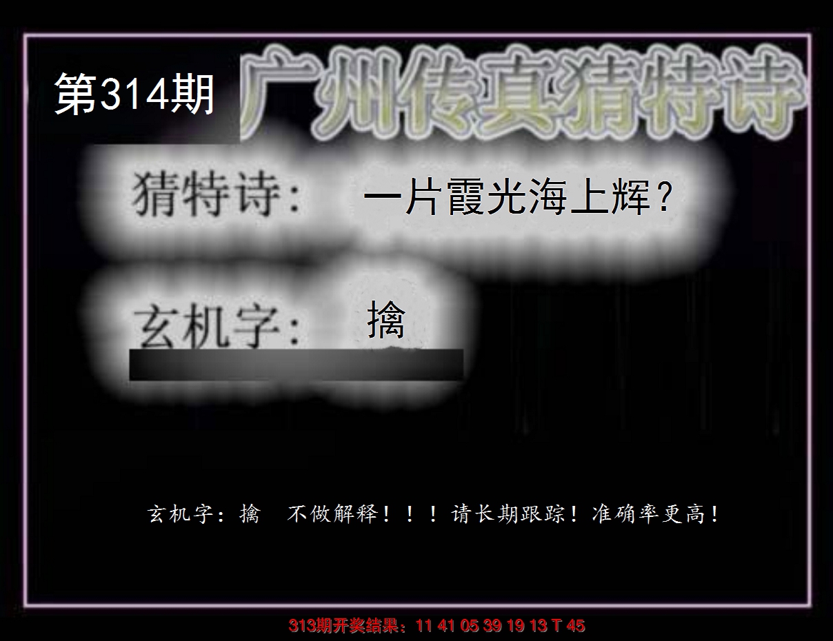 2024314期广州传真猜特诗
